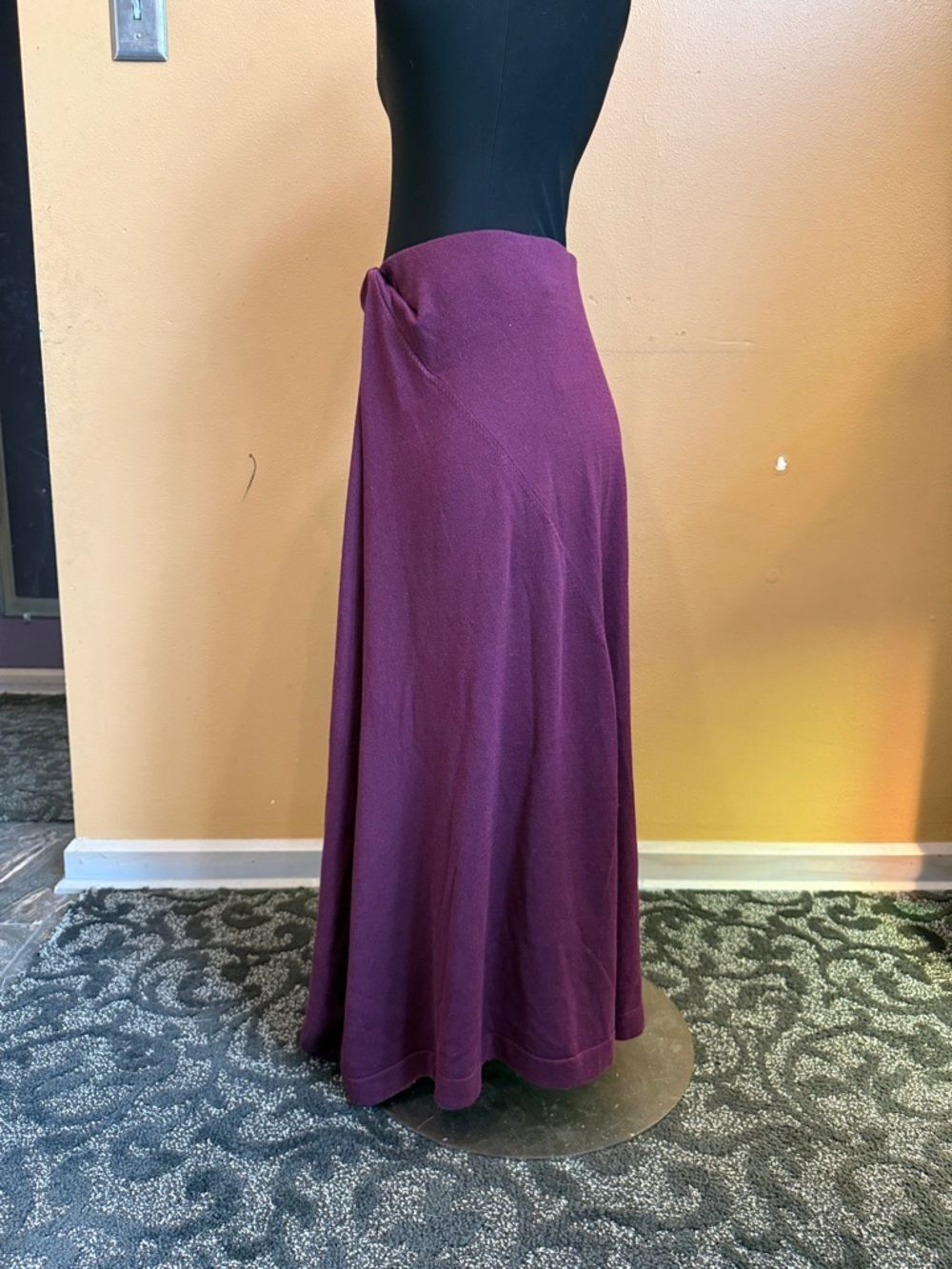 LAFAYETTE 148 NEW YORK Cotton-Silk Knit Asymmetrical Draped A-Line Midi Skirt - Picture 4 of 12